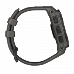 Смарт-годинник Garmin Instinct E 45 мм Black чорний з Charcoal коричневим силіконовим ремінцем