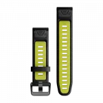 Ремінець QuickFit 20 мм, Black/Electric Lime чорний/жовтий силіконовий