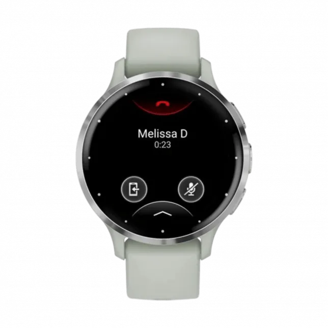 Смарт-годинник Garmin Venu 3S Silver Stainless Steel Bezel з Sage Gray сіро-зеленим корпусом та силіконовим ремінцем