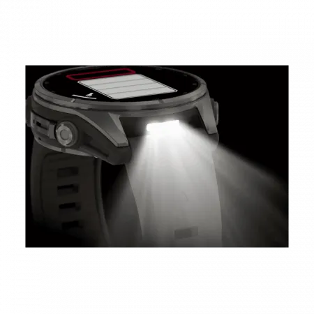 Смарт-годинник Garmin Fenix 9 43мм, Titanium з Pebble Gray темно-сірим силіконовим ремінцем