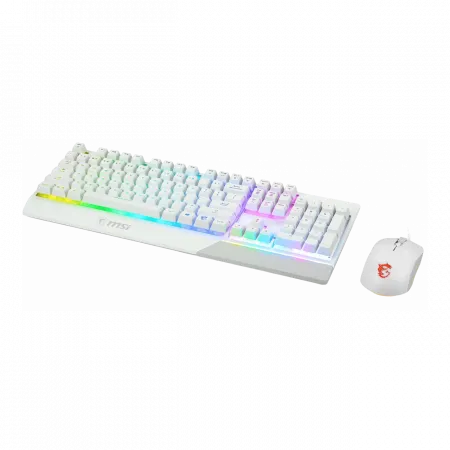 Комплект клавіатура та миша MSI Vigor GK30 COMBO WHITE UA USB, EN/UKR/RU, RGB, білий