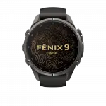Смарт-годинник Garmin Fenix 9 Pro - inReach, 43мм Carbon Gray DLC Titanium з Black/Pebble Grey чорним/темно-сірим силіконовим ремінцем