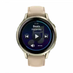 Смарт-годинник Garmin Venu 4 41 мм Lunar Gold з Bone світло-бежевим силіконовим та Light Sand бежевим шкіряним ремінцями