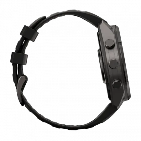 Смарт-годинник Garmin Fenix 9 Pro 47мм, Carbon Gray DLC Titanium з Black/Pebble Grey чорним/темно-сірим силіконовим ремінцем