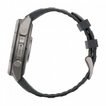Смарт-годинник Garmin Fenix 9 Pro - inReach, 47мм Titanium з Graphite/Black темно-сірим/чорним силіконовим ремінцем