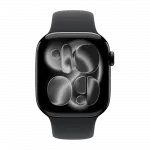 Apple Watch Series 11 GPS + LTE, 42mm Jet Black Aluminium Case with Black Sport Band (S/M)
