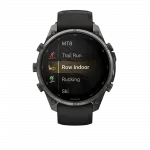 Смарт-годинник Garmin Fenix 9 Pro - inReach, 47мм Carbon Gray DLC Titanium з Black/Pebble Grey чорним/темно-сірим силіконовим ремінцем