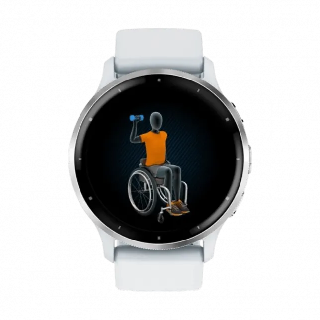 Смарт-годинник Garmin Venu 3 Silver stainless steel bezel з білим корпусом та силіконовим ремінцем