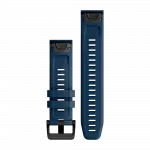 Ремінець QuickFit 22 мм, Captain Blue темно-синій, Black Stainless Steel застібка, силіконовий