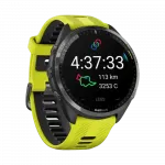 Смарт-годинник Garmin Forerunner 965 Carbon Grey DLC Titanium Bezel з чорним корпусом та Amp Yellow/Black силіконовим ремінцем