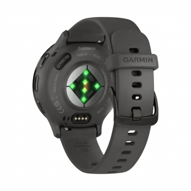 Смарт-годинник Garmin Venu 3S Slate Stainless Steel Bezel з Pebble Gray темно-сірим корпусом та силіконовим ремінцем
