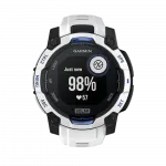 Смарт-годинник Garmin Instinct 3 45 мм, Solar Whitestone білий з Whitestone/Bolt Blue білим/синім силіконовим ремінцем