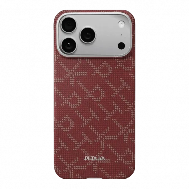 Чохол Pitaka Ultra-Slim Monogram для iPhone 17 Pro Red/Gold