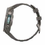 Смарт-годинник Garmin Fenix 9 47мм, Titanium з Pebble Gray темно-сірим силіконовим ремінцем