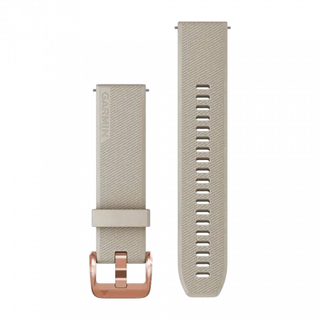 Ремінець Quick Release 20 мм, Light Sand бежевий, Rose Gold застібка, силіконовий