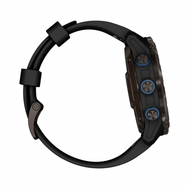 Смарт-годинник Garmin Descent Mk3i 51 мм Carbon Grey DLC Titanium з чорним силіконовим ремінцем