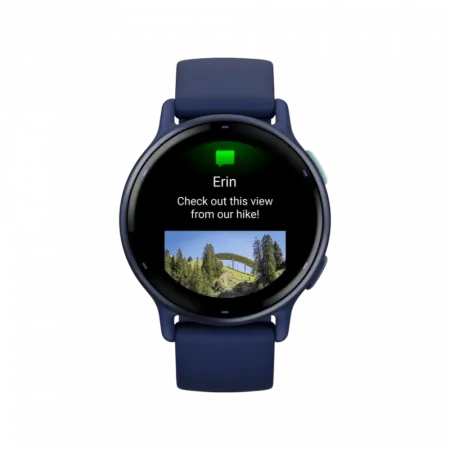 Смарт-годинник Garmin Vivoactive 5 Metallic Navy Aluminium Вezel з темно-синім корпусом Navy та силіконовим ремінцем