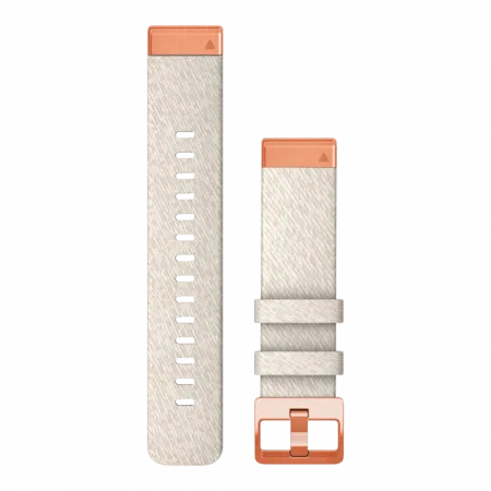 Ремінець QuickFit 20 мм, Cream Heathered бежевий, Rose Gold застібка, нейлоновий