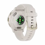 Смарт-годинник Garmin Venu 3S Soft Gold Stainless Steel Bezel з Ivory білим корпусом та силіконовим ремінцем