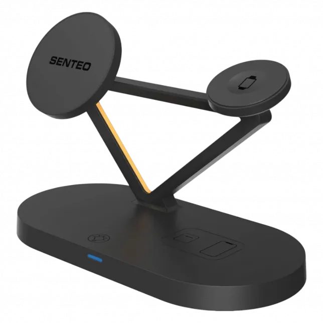 Зарядний пристрій бездротовий Senteo D1 Navi Stand 5in1 45W Black