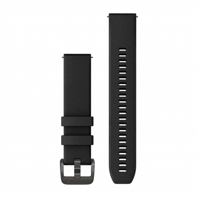 Ремінець Quick Release 20 мм, Black чорний, Gunmetal застібка, силіконовий