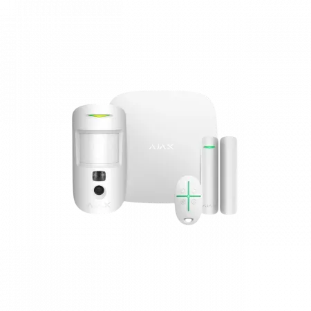 Комплект охоронної сигналізації Ajax HDR StarterKit Cam, hub 2, motioncam HDR, doorprotect, spacecontrol, jeweller, бездротовий, білий