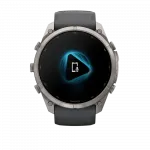 Смарт-годинник Garmin Fenix 9 Pro - inReach, 51мм Titanium з Graphite/Black темно-сірим/чорним силіконовим ремінцем
