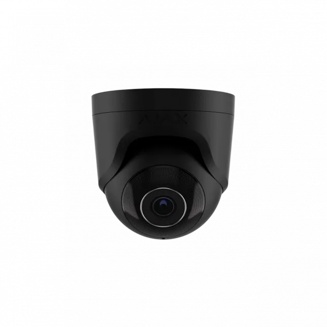 IP-Камера дротова Ajax TurretCam, 8мп, 2.8мм, Poe, True WDR, IP 65, ІЧ 35м, аудіо, кут огляду 100° до 110°, купольна, чорна