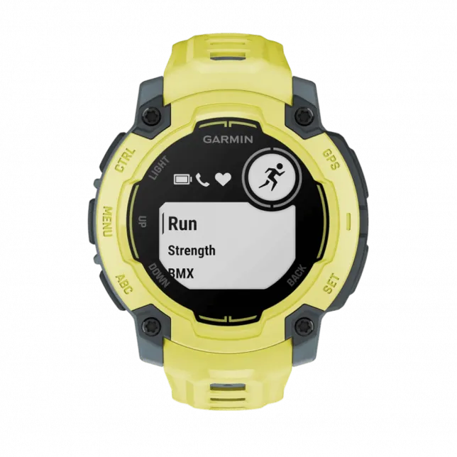 Смарт-годинник Garmin Instinct E 45 мм Electric Lime жовтий з Electric Lime жовтим силіконовим ремінцем