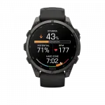 Смарт-годинник Garmin Fenix 9 47мм, Carbon Grey DLC Titanium з Black чорним силіконовим ремінцем
