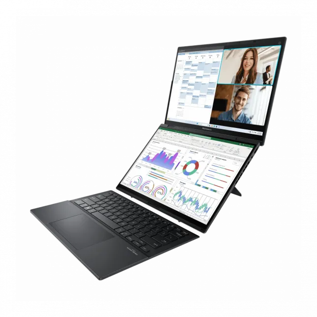 ASUS Ноутбук Zenbook Duo UX8406MA-PZ074W 14" 3K OLED, Intel Ultra 9 185H, 32GB, F2TB, UMA, Win11, Сірий
