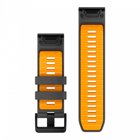 Ремінець QuickFit 26 мм, Graphite/Spark Orange темно-сірий/помаранчевий силіконовий