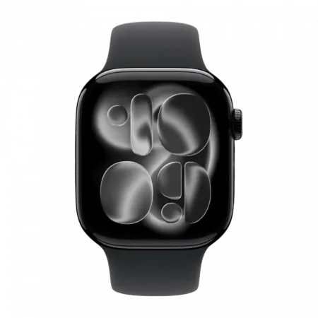 Apple Watch Series 11 GPS, 46mm Jet Black Aluminum Case with Black Sport Band (S/M)