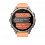 Смарт-годинник Garmin Fenix 9 Pro - inReach, 43мм Titanium з Shell Pink/Autumn Orange рожевим/помаранчевим силіконовим ремінцем