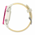 Смарт-годинник Garmin Forerunner 570 42мм Raspberry Aluminum з Translucent Bone/Mango світло-бежевим силіконовим ремінцем