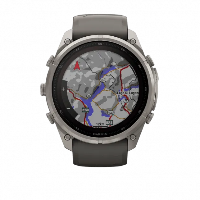 Смарт-годинник Garmin Fenix 9 Pro - inReach, Solar, 51мм Titanium з Pebble Grey темно-сірим силіконовим ремінцем