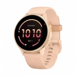 Смарт-годинник Garmin Vivoactive 6 Metallic Pink Dawn з Pink Dawn рожевим силіконовим ремінцем