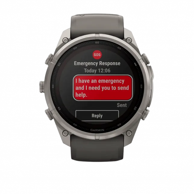 Смарт-годинник Garmin Fenix 9 Pro - inReach, Solar, 51мм Titanium з Pebble Grey темно-сірим силіконовим ремінцем