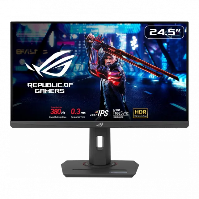 Монітор Asus 24.5" ROG Strix XG259QNS 2xHDMI, DP, 2xUSB, Audio, IPS, 380Hz, 0.3ms, sRGB 110%, FreeSync, Pivot, HDR400