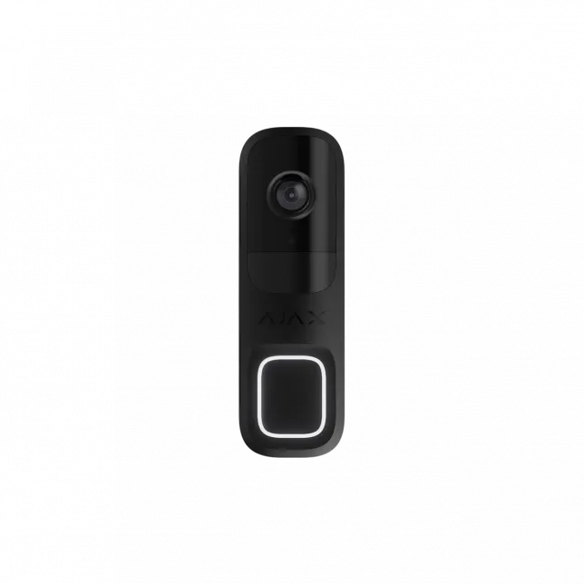 Відеодзвінок Ajax Doorbell, універсальне встановлення, 4 мп, 155° вертикальний 90° горизонтальний, іч 6м, дальнісь виявлення руху 4м, штучний інтелект, wi-fi, чорний