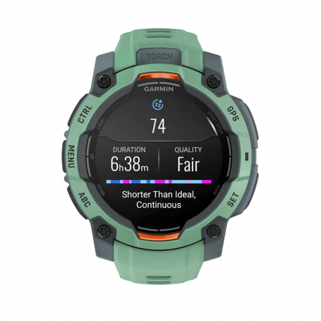 Смарт-годинник Garmin Instinct 3 45 мм, AMOLED Neotropic зелений з Neotropic зеленим силіконовим ремінцем