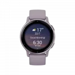 Смарт-годинник Garmin Vivoactive 5 Metallic Orchid Aluminum Bezel з бузковим корпусом Orchid та силіконовим ремінцем