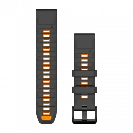 Ремінець QuickFit 22 мм, Graphite/Spark Orange темно-сірий/помаранчевий силіконовий