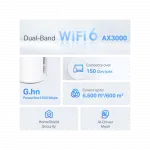 Система WiFi-Mesh TP-LINK Deco PX50 AX3000, 3xGE LAN/WAN, 3 мод, Powerline G1500