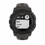 Смарт-годинник Garmin Instinct E 40 мм Black чорний з Charcoal коричневим силіконовим ремінцем