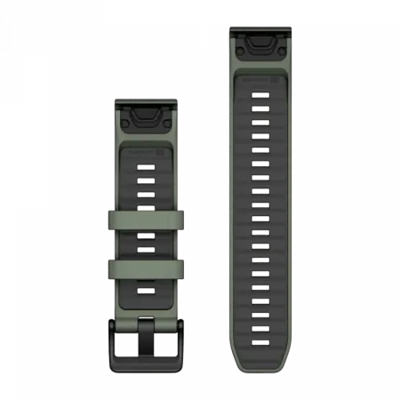 Ремінець QuickFit 22 мм, Black/Pebble Gray сіро-зелений силіконовий