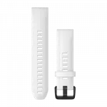 Ремінець QuickFit 20 мм, White білий, Black застібка, силіконовий