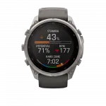 Смарт-годинник Garmin Fenix 9 Pro - inReach, Solar, 51мм Titanium з Pebble Grey темно-сірим силіконовим ремінцем
