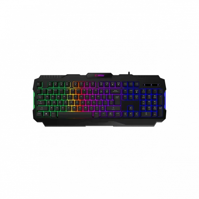 Клавіатура мембранна MSI FORGE GK100 104key, USB-A, EN/UKR/RU, ColorLED, чорний