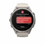 Смарт-годинник Garmin Fenix 9 Pro - inReach, 43мм Titanium з Fog Grey/Dark Sandstone сірим/темно сірим силіконовим ремінцем